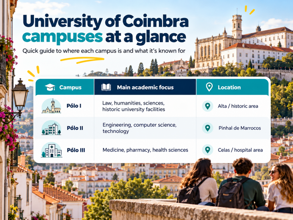 Student Accommodation Near University of Coimbra: Best Areas by Campus (Pólo I, II & III)